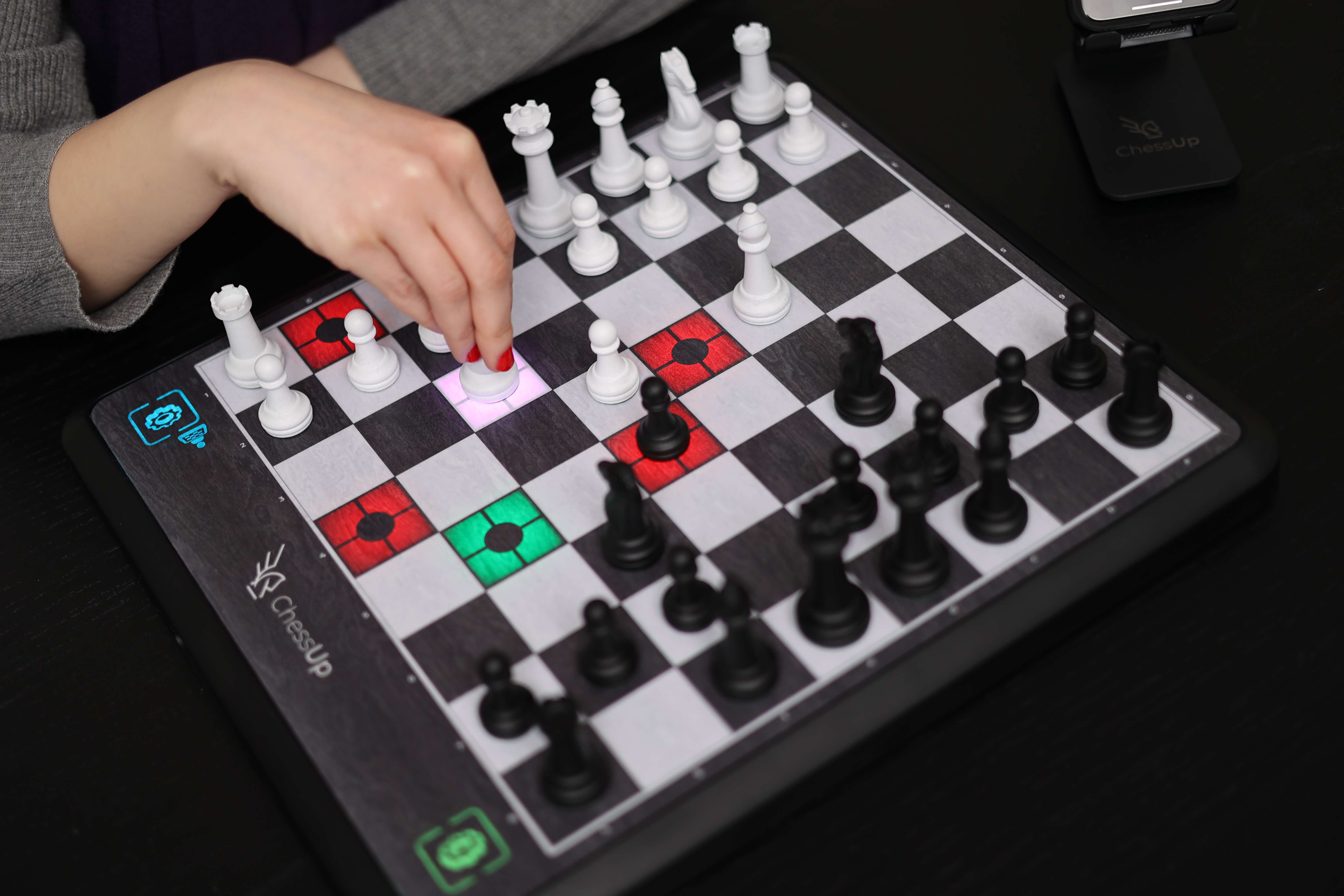 ChessUp chess board in use 